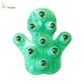 Palm Shaped Massage Glove Body Massager with 9 360-Degree-Roller Metal Roller Ball